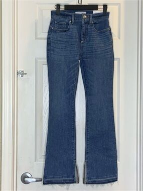 Loft The Boot Mid Rise Split Kick Hem Jeans Size 24 Petite